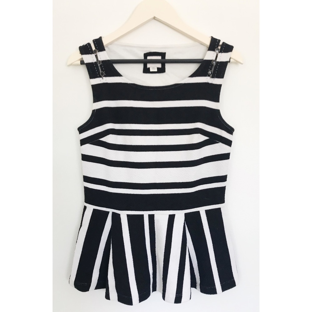 Anthropologie Postmark Striped Peplum Tank